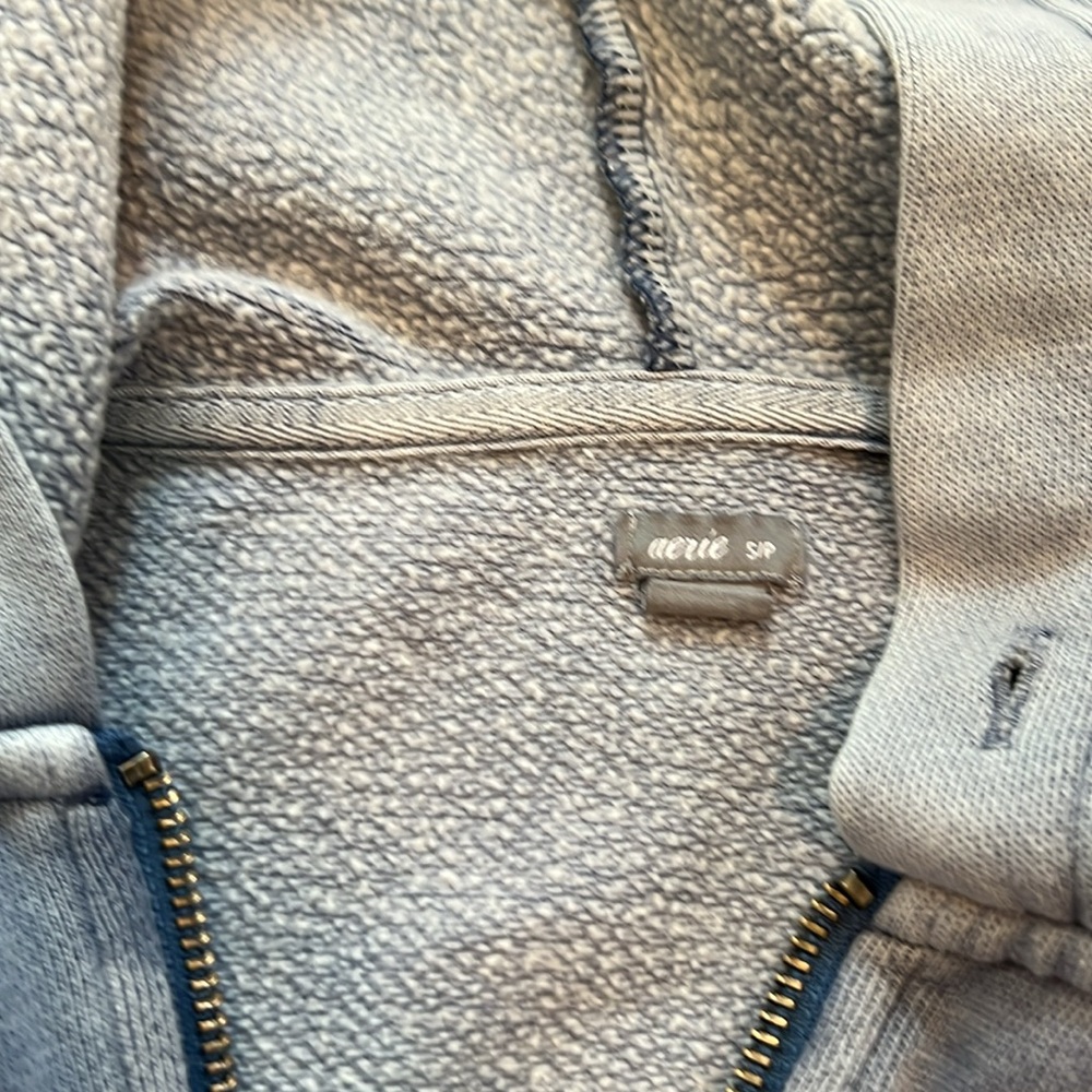 Aerie Light Blue Hoodie Zip Up Size Small - Picture 3 of 9